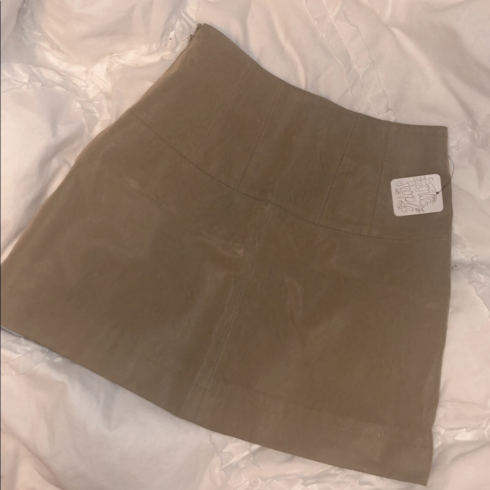 FREE PEOPLE Mini Skirt - Olive (Size 0)
